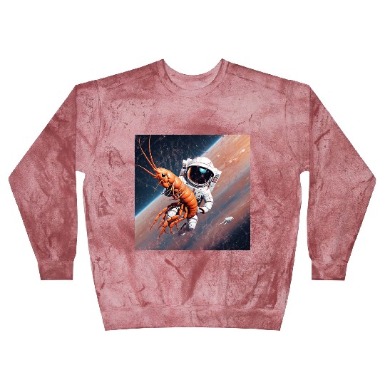 Astronaut in space with shrimp Blast Sweatshirts