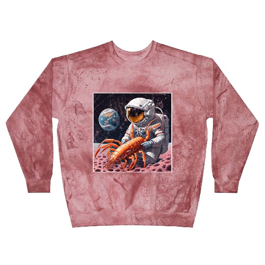 Astronaut in space with shrimp Blast Sweatshirts