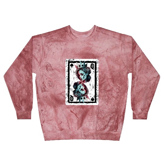Queen of Spades Gothic Card Game Halloween Creepy Blast Sweatshirts