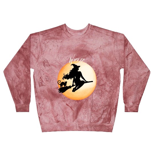 Wicked Cat Witch Funny Halloween Witch Blast Sweatshirts