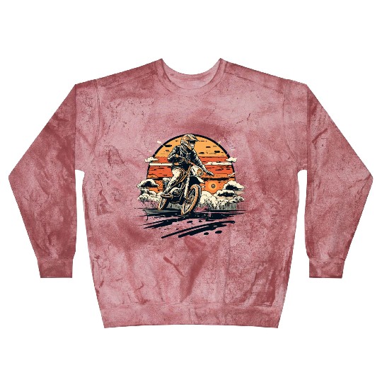 Retro Vintage Sunset Dirt Bike Design Blast Sweatshirts