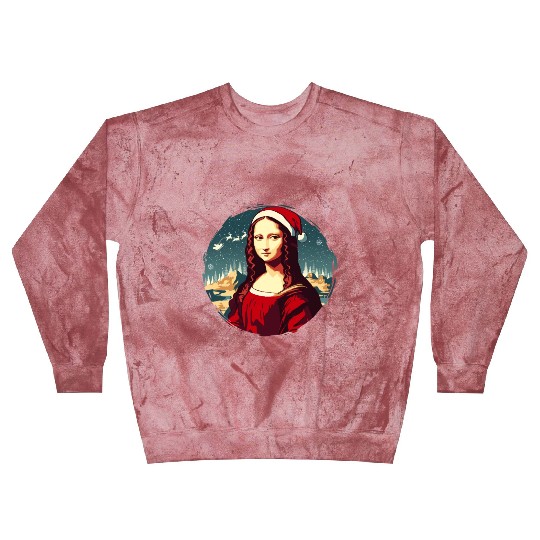 Mona Lisa Funny Christmas Art Blast Sweatshirts