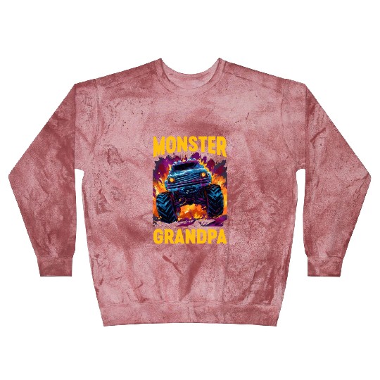 Monster Truck Grandpa Monster Grandad Retro Blast Sweatshirts