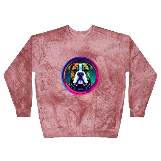 American Bulldog Cosmic Space Dogs Neon Galaxy Blast Sweatshirts