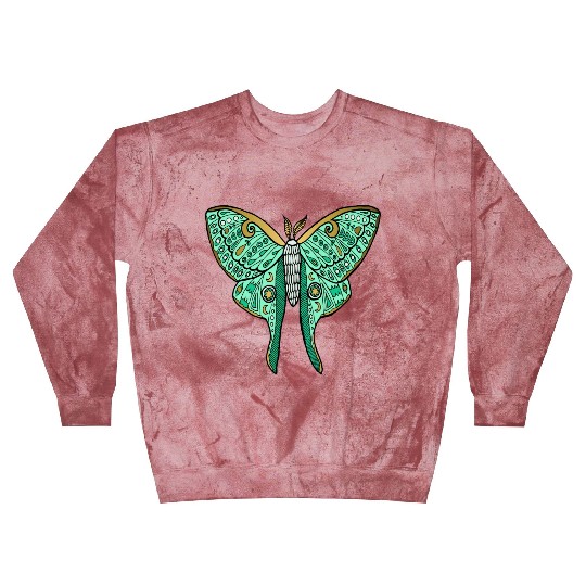 Luna Moth Green And Gold Blast Sweatshirts