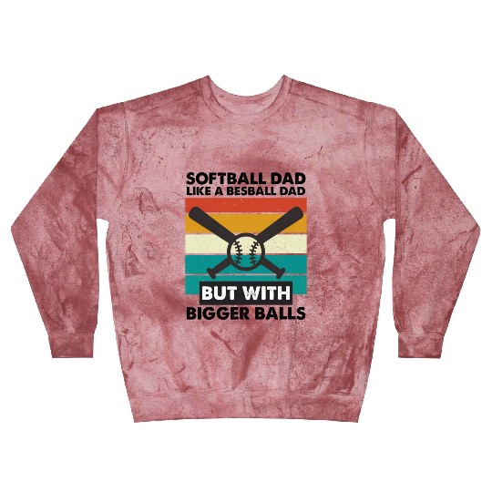 Vintage Softball Dad Like A Baseball Dad Us Flag Blast Sweatshirts