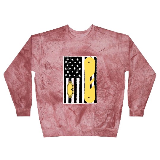 Vintage Snowboarding Us Flag Blast Sweatshirts