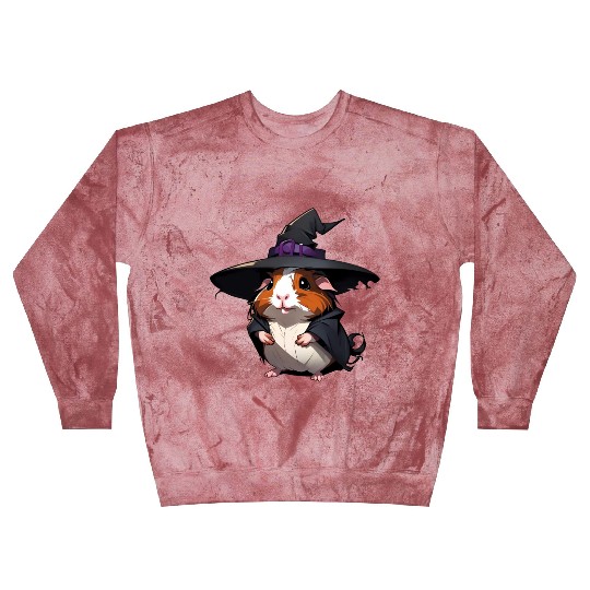 Cute Halloween guinea pig with a witch hat. Blast Sweatshirts