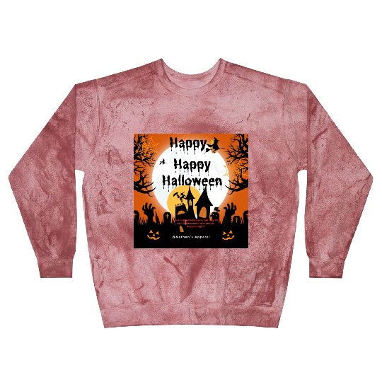 Nathans Orange And Black Happy Happy Halloween Blast Sweatshirts