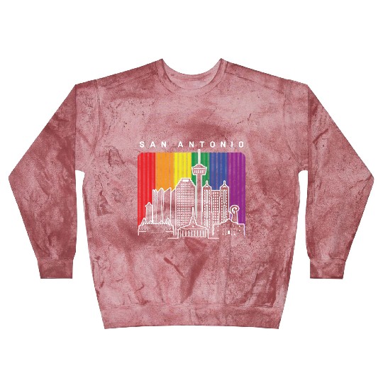 San Antonio Texas Rainbow Flag LGBTQAI Pride Blast Sweatshirts