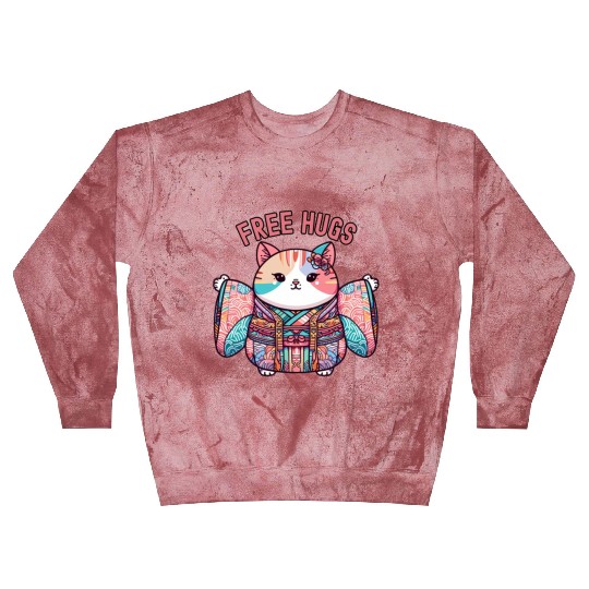 Free hugs from Japanese cat Blast Sweatshirts
