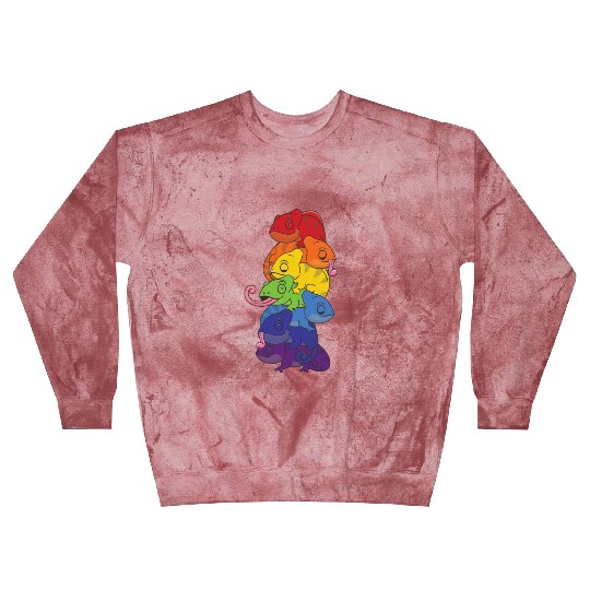 Rainbow Flag Pride Lgbtq Cute Chameleon Stack Blast Sweatshirts
