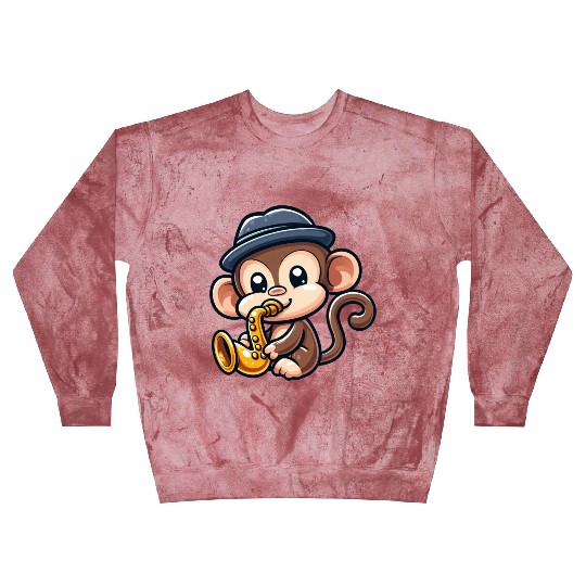 Chimpanzee with saxophone Blast Sweatshirts