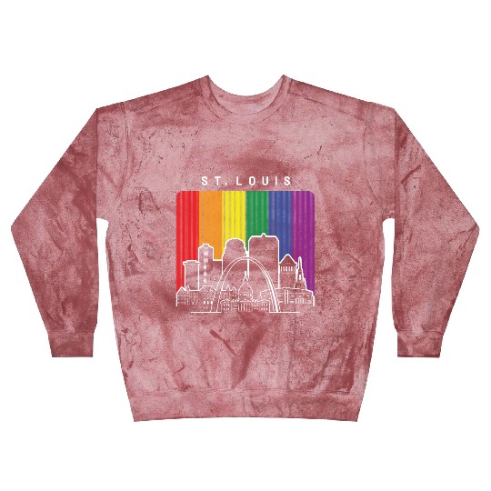 St. Louis Missouri Rainbow Flag LGBTQAI Pride Blast Sweatshirts