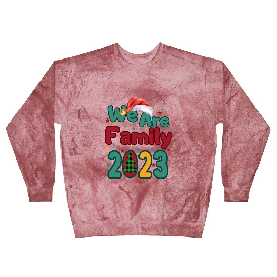 We Are Family Christmas Tree Santa Hat Pajama Blast Sweatshirts