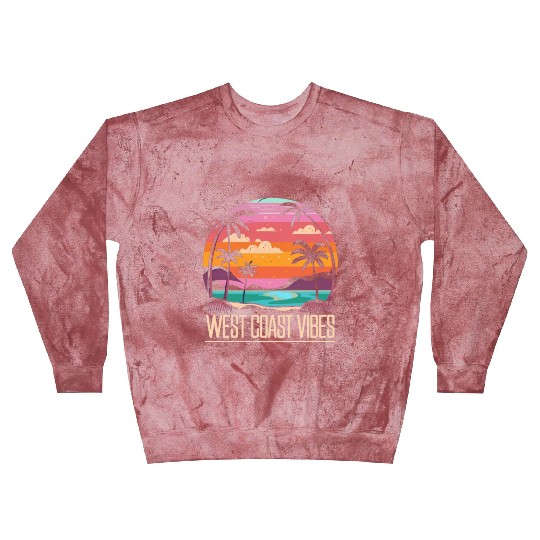 Tranquil beach at sunset West Coast Vibes Blast Sweatshirts