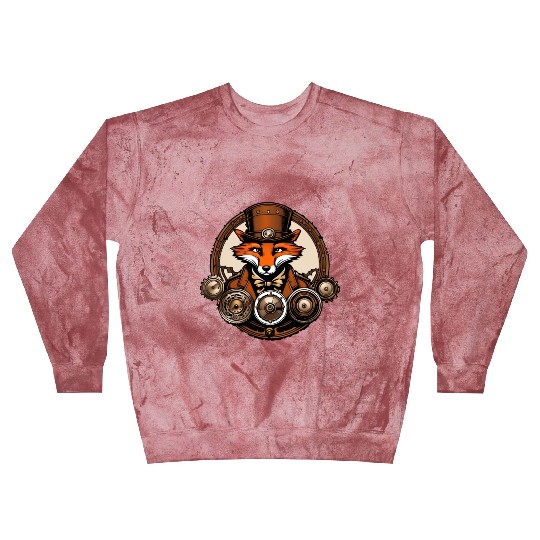 Steampunk Fox / Animal / Bronze / Old School Blast Sweatshirts