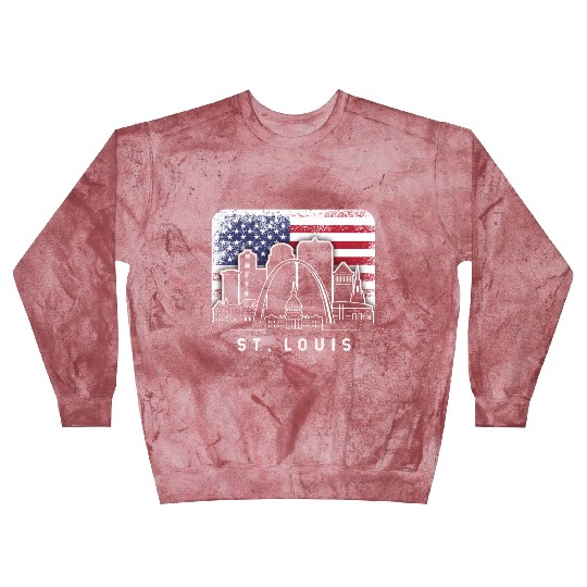 St. Louis Missouri American Flag Vintage Blast Sweatshirts