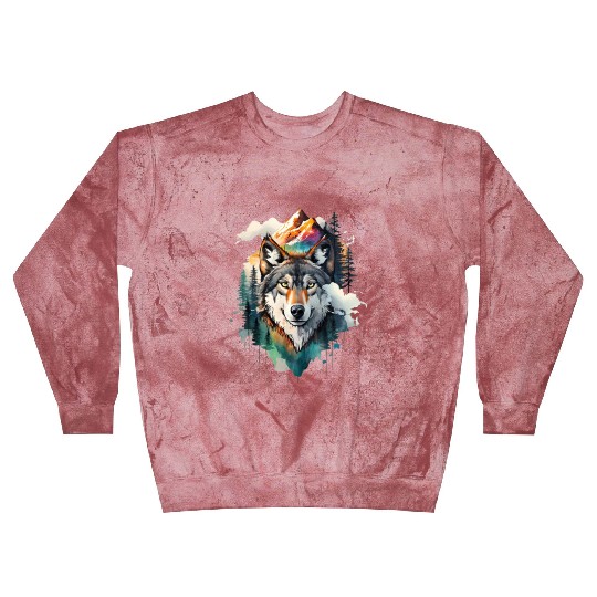 Majestic Mountain Wolf Nature Inspired Artwork Blast Sweatshirts