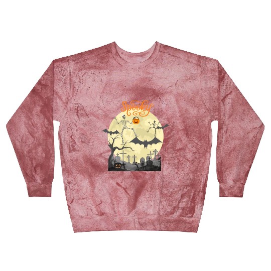 Spooky dancing skeletons bats moon and pumpkin Blast Sweatshirts