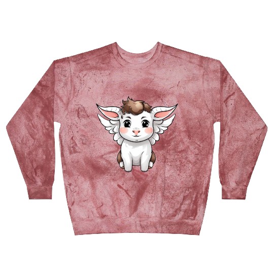 Heavenly Bond: Cow & Calf with Angel Wings Blast Sweatshirts
