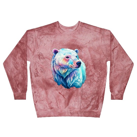 Polar Bear Roar in Winter Wonderland Watercolor Blast Sweatshirts