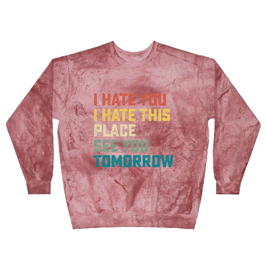 I Hate You I Hate This Place See You Tomorrow Fitn Blast Sweatshirts