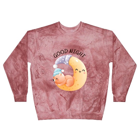 Sleeping Bear On Moon Blast Sweatshirts