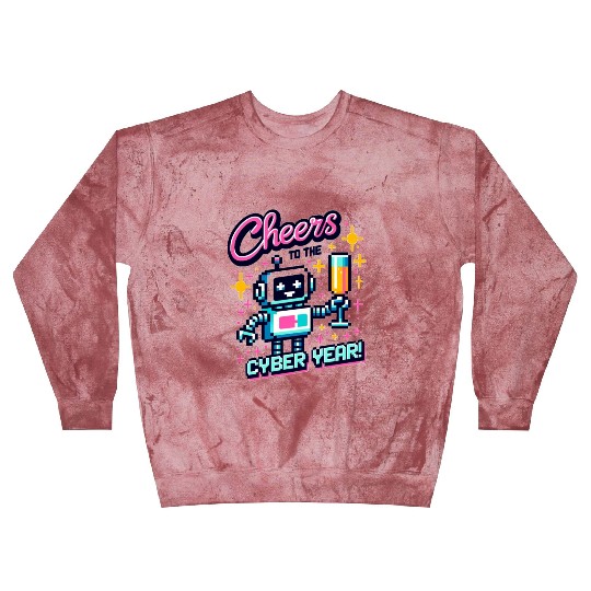 Retro Robot New Year's Toast - Cyber Champagne Fun Blast Sweatshirts