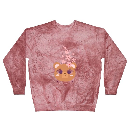 Teddy bear face with flower Blast Sweatshirts