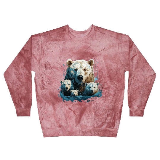 A Polar Bear Family Gift Bear Mom and Cubs Blast Sweatshirts