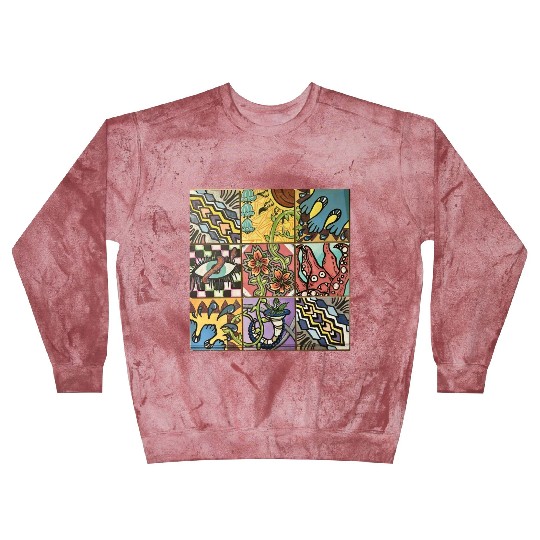 Hand painted wooden squares art by KateToxin Blast Sweatshirts