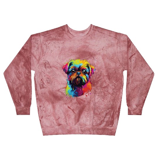 Watercolor Colorful Belgian Dwarf Griffons Blast Sweatshirts