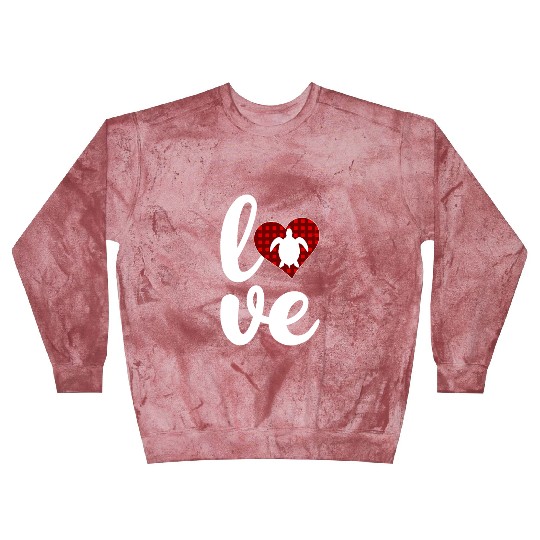 Sea Turtle Lover Buffalo Plaid Love Turtle Blast Sweatshirts