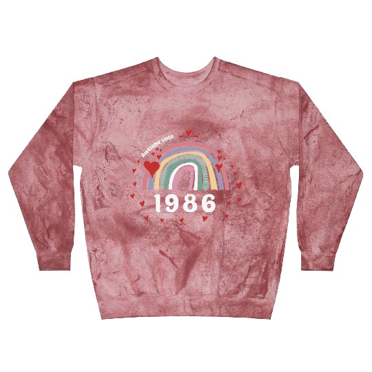 Cute Rainbow Awesome 1986 - 37th Birthday w/ Blast Sweatshirts