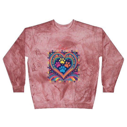 Rainbow Heart Love paw prints Blast Sweatshirts