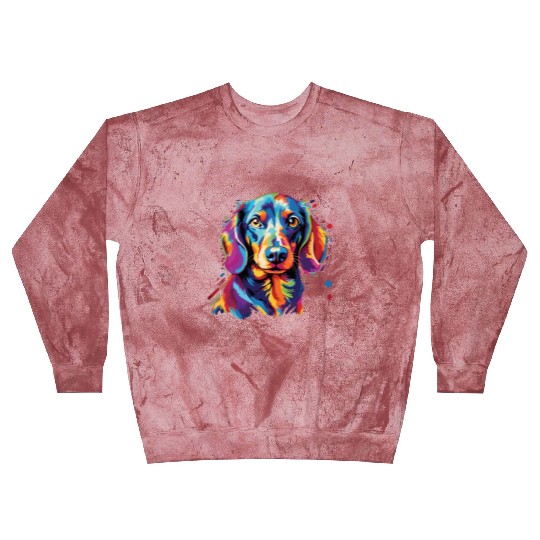 Watercolor Colorful Dachshund Blast Sweatshirts