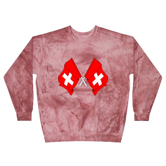 Two flags of Switzerland crossed Blast Sweatshirts