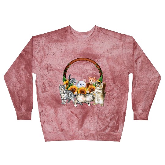 Kittens Sunflowers Gift For Cat LOver Blast Sweatshirts