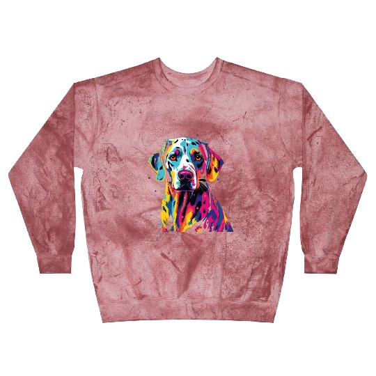 Watercolor Colorful Dalmatian Blast Sweatshirts