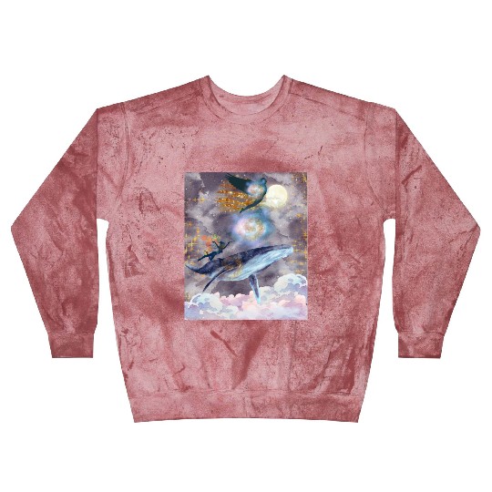 Whale's Celestial Journey Blast Sweatshirts