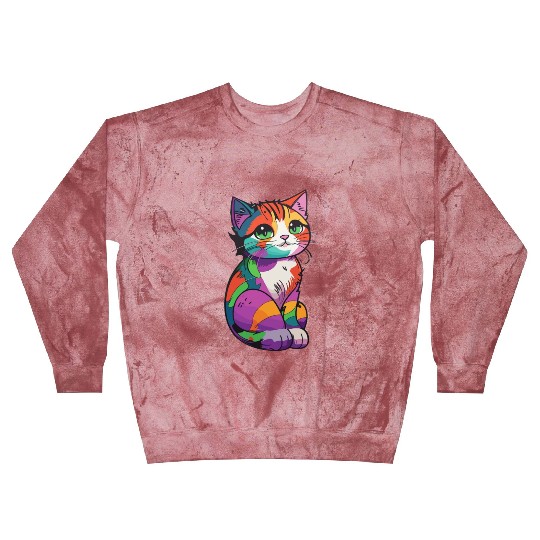 Colorful Cute cat for cat Lovers Blast Sweatshirts