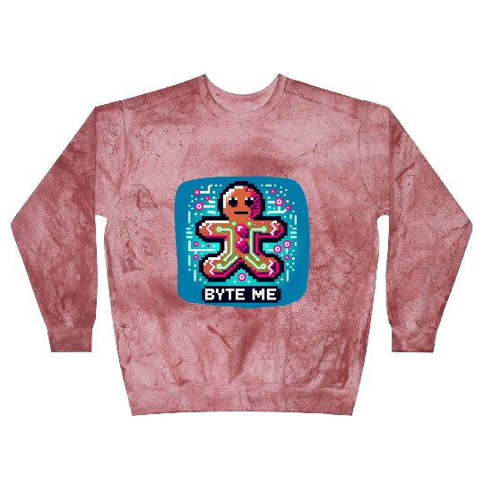 Neon Cyberpunk Gingerbread - "Byte Me" Christmas Blast Sweatshirts