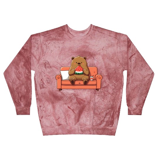 Cosy bear enjoying watermelon Blast Sweatshirts