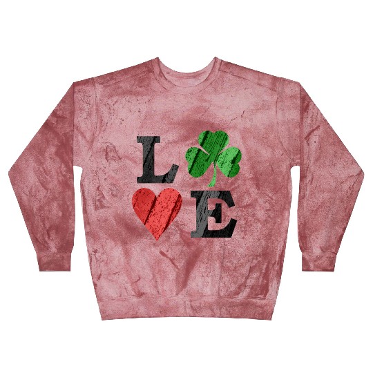 St Patrick s Day Love With Heart And Shamrock Blast Sweatshirts
