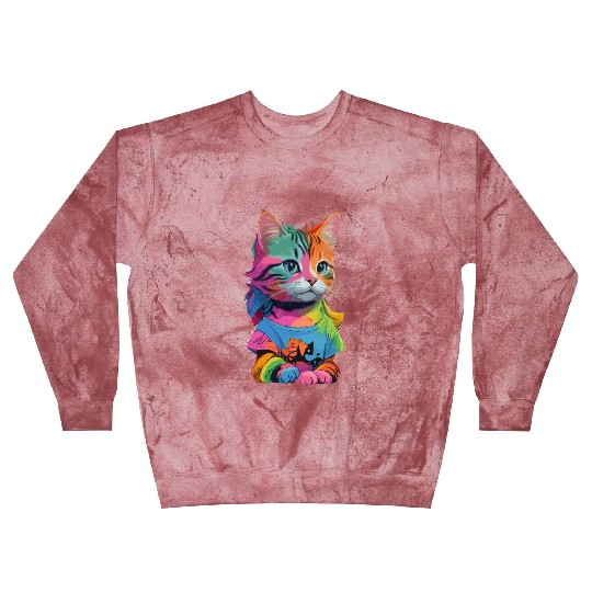 Colorful Cute cat for cat Lovers Blast Sweatshirts