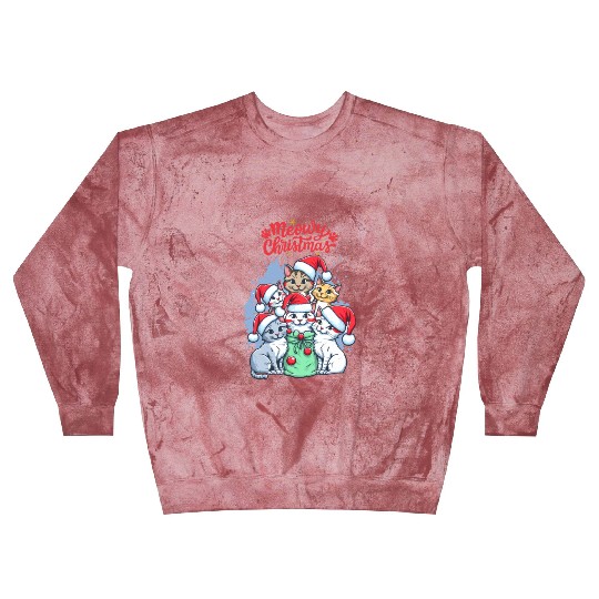 Meowy Christmas Blast Sweatshirts, Cat Lover Blast Sweatshirts, Christmas