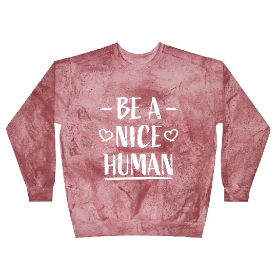 Be A Nice Human Motivate Good Kindness Quote Blast Sweatshirts