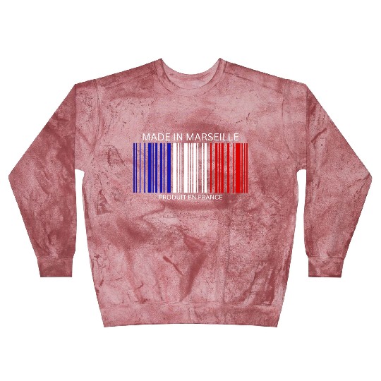 Marseille Barcode France Flag for French People Blast Sweatshirts