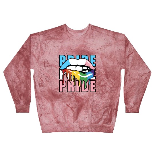Transgender LGBTQ Flag Dripping Lips Rainbow Pride Blast Sweatshirts